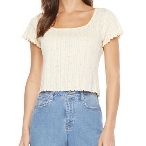 Square-neck Floral Tee